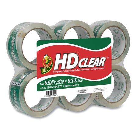 Duck Brand Packaging Tape, HD, 1.88"x55 yd., Clear, PK6 CS556PK